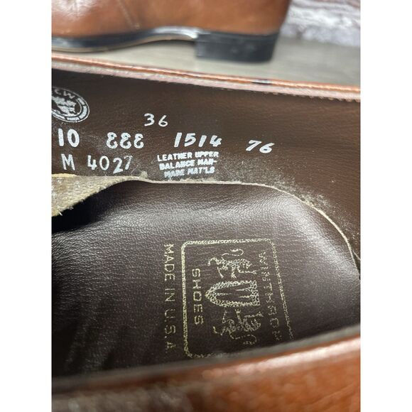 Winthrop USA Brown Leather Penny Loafers Dress Shoes Men’s Sz 10EEE US/44EU - Picture 13 of 16